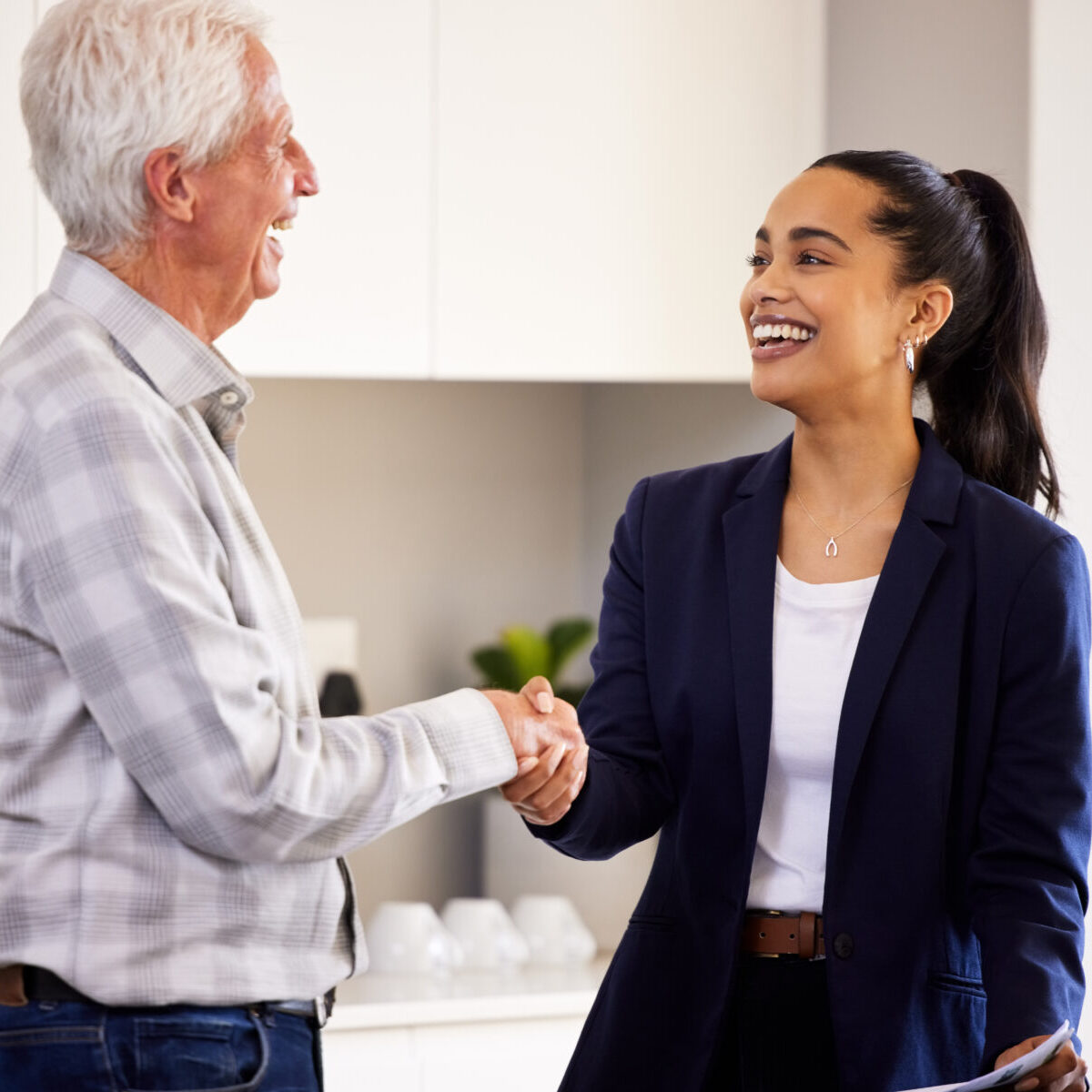 Couple shaking hands